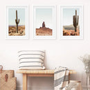 Arizona Desert Wall Art Set. Sedona Red Rocks, Saguaro Cacti by Wall Art Set