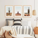 Arizona Desert Wall Art Set. Sedona Red Rocks, Saguaro Cacti by Wall Art Set