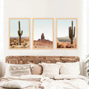 Arizona Desert Wall Art Set. Sedona Red Rocks, Saguaro Cacti by Wall Art Set