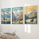Grand Canyon, Jasper, Grand Teton. National Park Wall Art by Wall Art Set