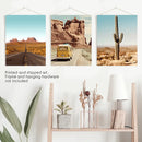 Arizona Desert Travel Art. Grand Canyon, Retro Van, Cactus by Wall Art Set