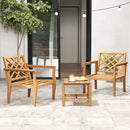 Teak Wood Slatted Patio Chair Armchair with Cozy Backrest and Armrests by LJGDeals