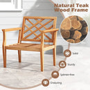 Teak Wood Slatted Patio Chair Armchair with Cozy Backrest and Armrests by LJGDeals