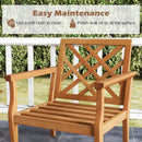 Teak Wood Slatted Patio Chair Armchair with Cozy Backrest and Armrests by LJGDeals