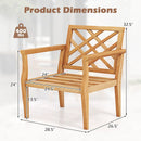 Teak Wood Slatted Patio Chair Armchair with Cozy Backrest and Armrests by LJGDeals
