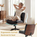 Armless Office Chair with Curved Backrest and Padded Seat by LJGDeals