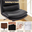 Armless Office Chair with Curved Backrest and Padded Seat by DirectDeals
