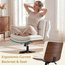 Armless Office Chair with Curved Backrest and Padded Seat by LJGDeals