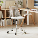 Armless Rolling Office Chair with Swivel Seat and PU Leather Cushion-Clear by LJGDeals