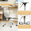 Armless Rolling Office Chair with Swivel Seat and PU Leather Cushion-Clear by LJGDeals