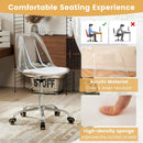 Armless Rolling Office Chair with Swivel Seat and PU Leather Cushion-Clear by LJGDeals