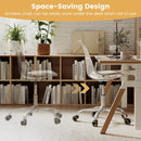 Armless Rolling Office Chair with Swivel Seat and PU Leather Cushion-Clear by LJGDeals
