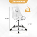 Armless Rolling Office Chair with Swivel Seat and PU Leather Cushion-Clear by LJGDeals