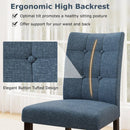 Set of 2 Tufted Dining Chairs Armless with Rubber Wood Legs-Dark Blue by LJGDeals