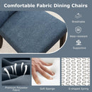 Set of 2 Tufted Dining Chairs Armless with Rubber Wood Legs-Dark Blue by LJGDeals