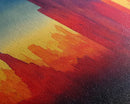 Chicago at sunset concept art, synthwave style, framed canvas print, ready to hang wall art with frame