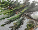 Pine Tree Watercolor Wall Art Canvas Print - Vibrant Colorful Nature Scene Artwork