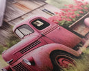 Old Pink Truck Used As a Flower Bed, Framed Canvas Print Or Poster, Rustic Farmhouse Decor, Primitive Art, Country Home Art