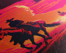 Vaporwave Cowboy Horse Desert Purple Man Fine Art Print, Wall Art Print, Wall Poster, Wall Décor