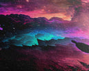 Contemplating the Universe, retro style space art, framed canvas print, synthwave space decor