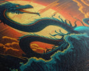Jormungandr The Sea Serpent, Pop Art, Framed Canvas Print, Fantasy Art, Norse Mythology, Nordic / Viking Wall Art
