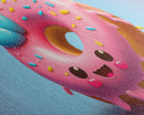 Kawaii Donut Art, Framed Canvas Print, Cute Kawaii Art, Anime Style Wall Art