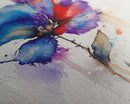 Red and Blue Vintage Style Framed Canvas Art, Vintage Floral Print, Vintage White Roses Painting, Still Life Botanical Farmhouse print,