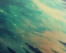 Green Night Sky Watercolor Art Print, Forest Canvas Art, Dark Forest Art, Starry Night Sky, Galaxy Art, Panoramic, Wall Art, Canvas Print