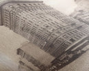NYC Flat Iron, New York City Art, Framed Canvas Print, Charcoal Drawing, Original Art, Wall Decor, Black And White Art