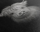Highland Cow Art Print, Black And White, Animal Wall Decor, Minimalist Art, Wall Decor, Canvas Art, Wall Art, Framed Canvas Wall Decor