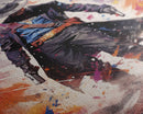 Cosmic Cyberpunk Cowboy Graffiti Art, Framed Canvas Print