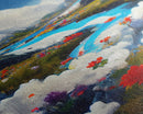 Colorful fields of flowers in the Swiss alps, framed canvas art, canvas print, beautiful wall decor