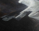 Spooky White Ghost Playing A Piano, Gothic Victorian Halloween Art, Halloween Decoration / Wall Art, Skeleton Art, Gothic Oil Painting