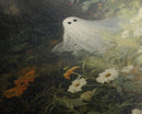 The Ghost Amongst The Flowers, Halloween Canvas Print, Framed Canvas Art, Halloween Decor, Dark Academia, Horror Prints, Oil Painting
