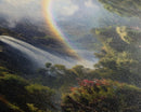 Tropical Rainbow Art, 3 Piece Framed Canvas Prints, Hawaii Art, Hawaiian Waterfall Painting, Original Landscape Painting, Maui Art