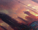 Cyberpunk City, Night City Watercolor, Videogame Concept Art, Watercolor Of a Cyberpunk City 3 Piece Wall Art, Ready To Hang Canvas Print
