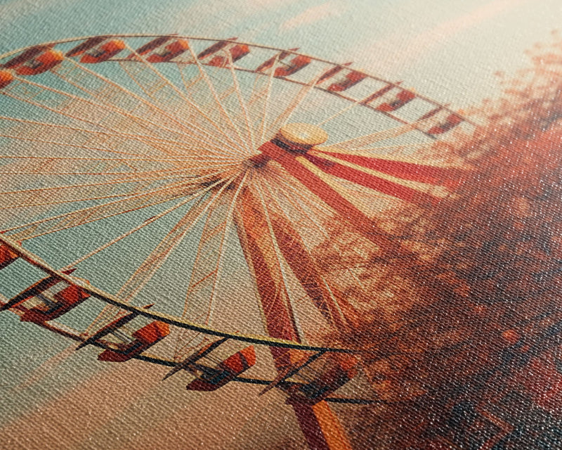 An Abandoned Ferris Wheel, Frames Canvas Print, Liminal Spaces, Abandoned Photography Wall Art Fine Art Print