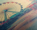Ferris Wheel, Theme Park, Carnival Rides, Canvas Print, Wall Hanging, Portrait Art, New Homeowner Gift, Modern Home Decor, Bookshelf Decor