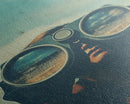 The Spy, Atomic Age Binoculars, Framed Canvas Print, Vaporwave Photography Print, Retro / Minimalist Wall Art
