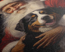 Santa Claus and his Bernese Mountain Dog, Cute Dog Art, Framed Canvas Print, Christmas Art, Christmas Decor, Christmas Art Print, Cute Dog