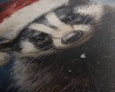 Cute Christmas Badger In A Santa Hat, Framed Canvas Print, Christmas Art, Christmas Decor, Christmas Art Print, Christmas Wall Art