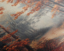 Path Through The Fall Leaves - Framed Canvas Print - Fall Decor - Autumn Gift Idea - Autumn Wall Art - Landscape Painting