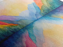 Abstract Watercolor Painting Landscape, Canvas Print, Rainbow Landscape Painting, Nursery Decor, Above Sofa Art