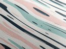 Retro Pink and Turquoise Animal Print Abstract Art, Framed Canvas Print, Wood Framed Extra Large Panoramic Art, 20x60 Art, 24x72 Art