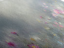 Moody Wild Flowers Under a Cloudy Sky, Panoramic Framed Canvas Print, Nature Decor, Boho Floral Wall Art, Flower Painting Gift For Her