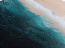 Bird's Eye View Of The Beach, Framed Canvas Print, Nautical Seascapes Decor, Panoramic Extra Wide Wall Art