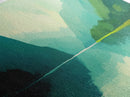 Jade Green Landscape Painting Print, Panoramic Lake Painting, Minimalist and Muted Home Decor, Emerald Green Landscape Art