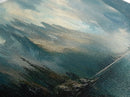 Moody Landscape Painting Print, Overcast Stormy Day In The Mountains, Thought Provoking Wall Art, Oversized Panoramic Ultra Wide Art