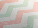 Mint Green and Pink Chevrons, MCM style Mid Century Modern Home Decor, Framed Canvas Print, Whimsical Wall Art