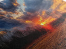 Sunset Over an Oklahoma Field, Framed Canvas Print, Photography Style Wall Art, Beautiful Home Decor